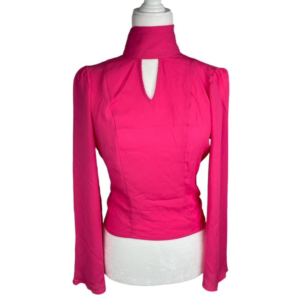 NWT New York and Company NY&C Neck Wrap Backless Blouse Pink Womens